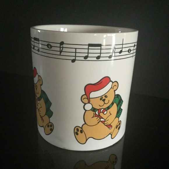Vintage 1985 Telco Musical Its A Small World Mug 80s Christmas Bears Cup WORKS - Picture 3 of 10